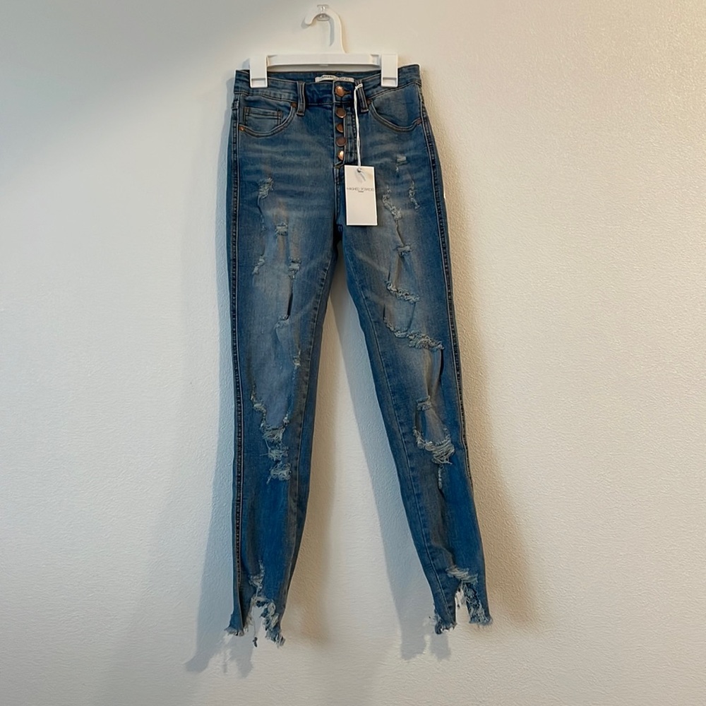 Size 3 light blue jeans, Mashed Potaoes denim.